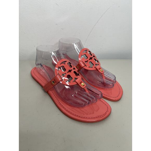 Tory Burch Miller Sandals Pink Patent Leather Women’s Size 9 & 9.5 - Picture 1 of 12